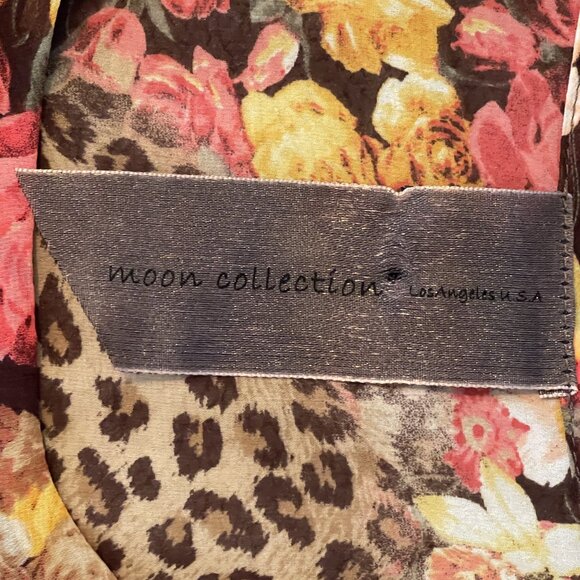 Vintage WOMENS DRESS Moon Collection SMALL Leopard Floral Print MADE IN USA 1192 - Picture 2 of 11